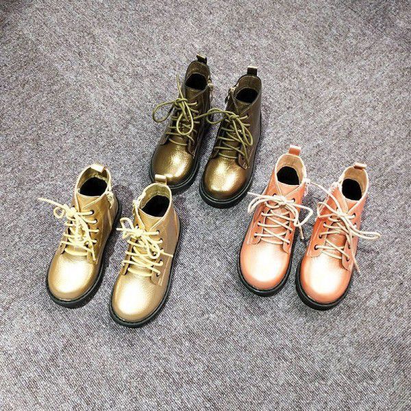 Children's bright skin short velvet mid-leg boots ...
