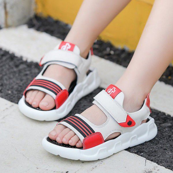 Korean fashion children's sandals boy 2020 summer new color matching soft sole comfortable casual all-around beach shoes man
