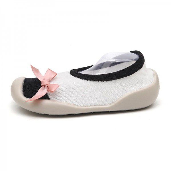 Mipaixing girls' walking shoes non slip Soft Sole Baby floor shoes bowknot indoor baby socks shoes outdoor spring and summer
