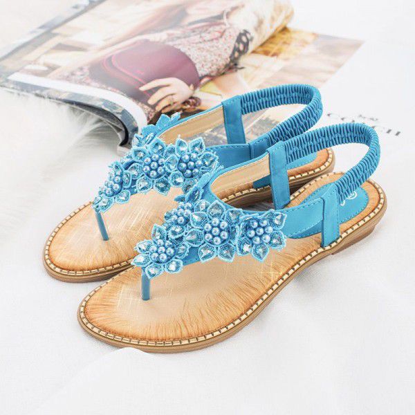 New Bohemian hand-made round head and toe sandals for women in 2019 summer
