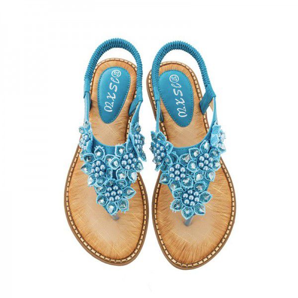 New Bohemian hand-made round head and toe sandals for women in 2019 summer
