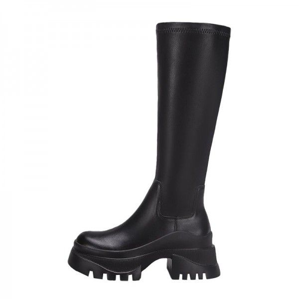 High boots, new black high rise and slimming knight boots, Martin boots below knee height 