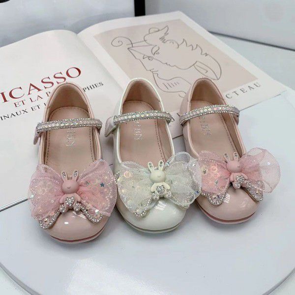 Spring Girls' Leather Shoes Soft Sole Comfortable Flat Shoes Cartoon Princess Shoes Casual Shoe Trend 