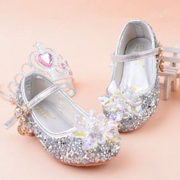 Girls' Princess Shoes, Single Shoes, Fashion Show, Leather Shoes, Model Show, Children's High Heels, Children's Crystal Shoes 
