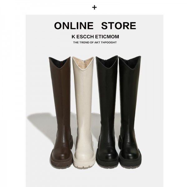 Long boots for women in autumn and winter, new sma...