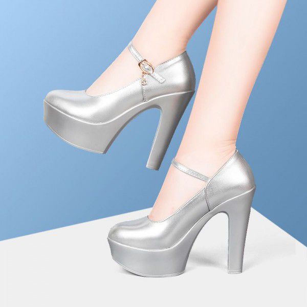 High heeled shoes, wedding thick heels, new runway shoes 