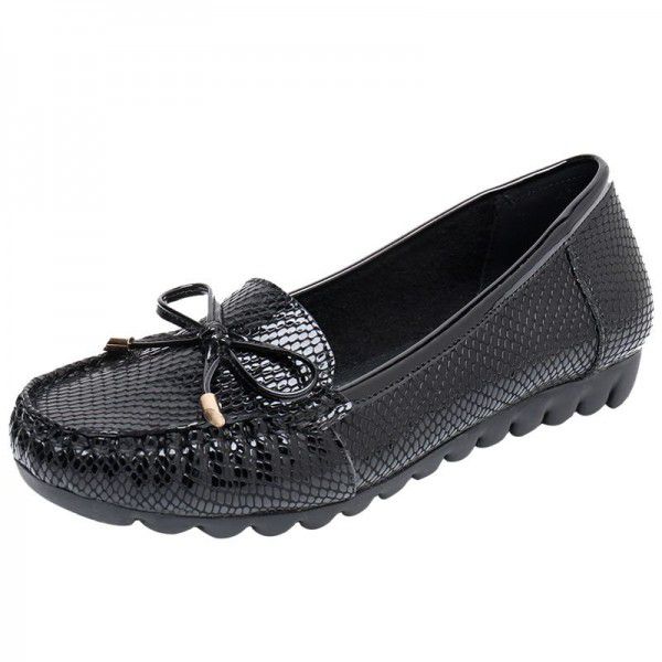 Women's Genuine Leather Versatile Summer Breathable Retro Flat Bottom Women's Single Shoes New Mom's Shoes 
