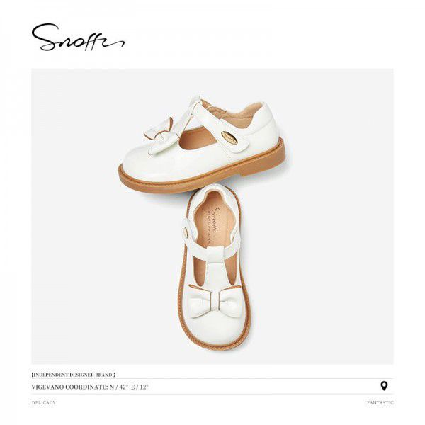 Children's Shoes Autumn New Girls' Little Leather Shoes Soft Sole Little Girls' Princess Black T-shaped Single Shoes 