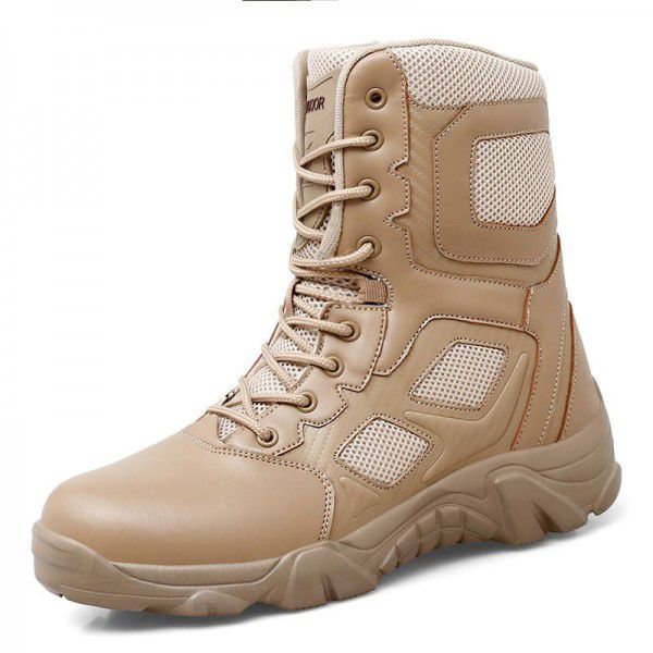 Cycling boots for men in autumn and winter, waterproof, anti slip, casual outdoor sports, high top men's shoes, work clothes, Martin boots 