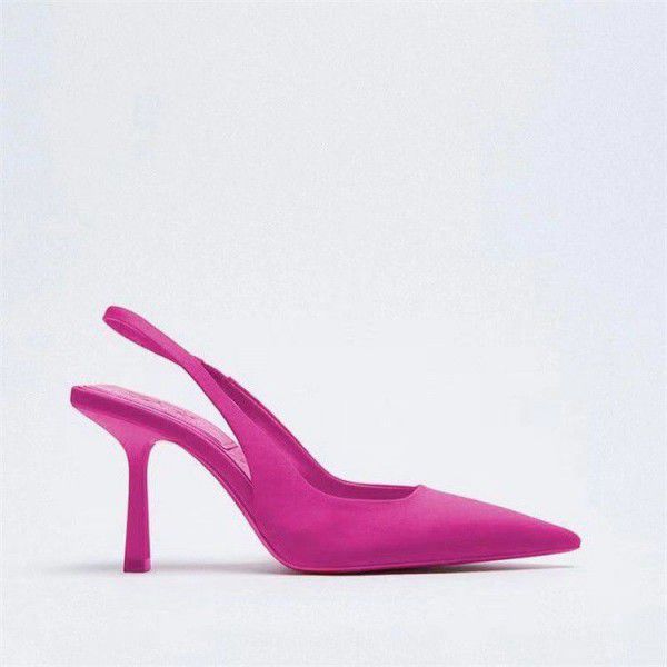 Summer New Solid Color European and American Style Thin Heel Pointed Toe Fashion Single Shoes for Women 