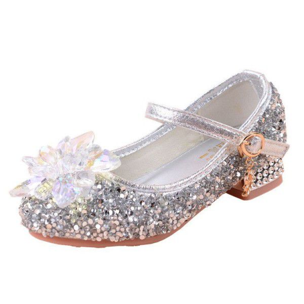 Girls' Princess Shoes, Single Shoes, Fashion Show, Leather Shoes, Model Show, Children's High Heels, Children's Crystal Shoes 