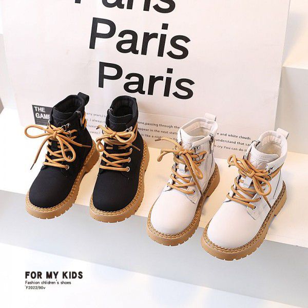 Autumn New Children's Boots Girls' English Style B...