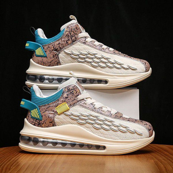 New men's casual spring and autumn running shoes, sports shoes, fish scale men's breathable shoes 