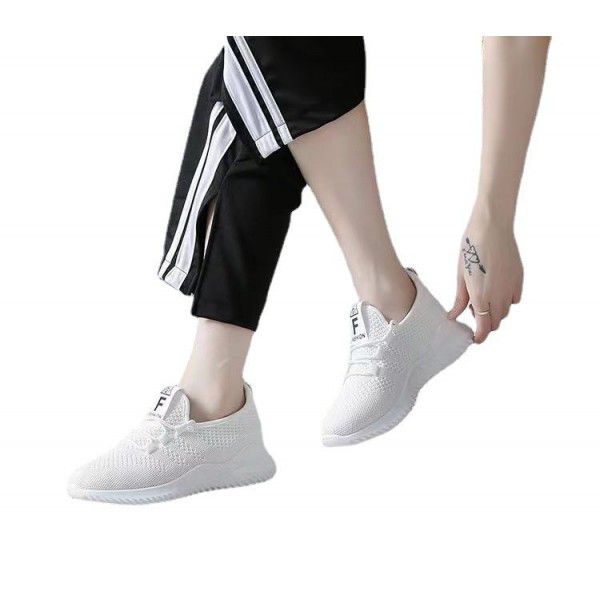 Sports shoes Women's casual lazy shoes Low top small white shoes Women's single shoes Soft soles 