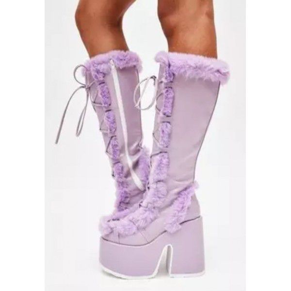 Winter New Women's Boots Thick Sole High Heel Waterproof Platform Long Boots Fur Boots Women's Boots 
