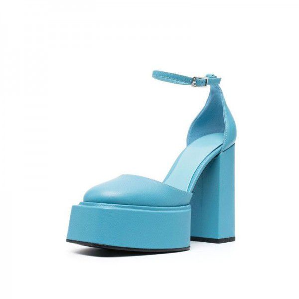 New High Heels Women's Thick Heels Waterproof Platform Super High Heels Waterproof Platform Single Shoes Women's Hollow Sandals Women 