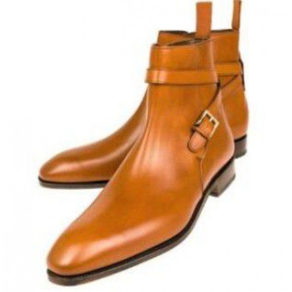 Autumn and Winter New Square Head Low Barrel Thick Heel Belt Buckle Short Boots Men's Boots Quick Sale 