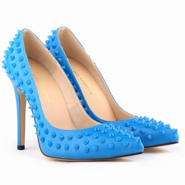 Lorantine pointed matte rivet thin high heels nightclub women's shoes wedding banquet ball shoes 