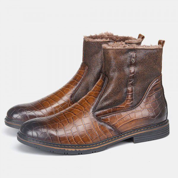 Men's shoes, men's boots, retro plush insulation, ...