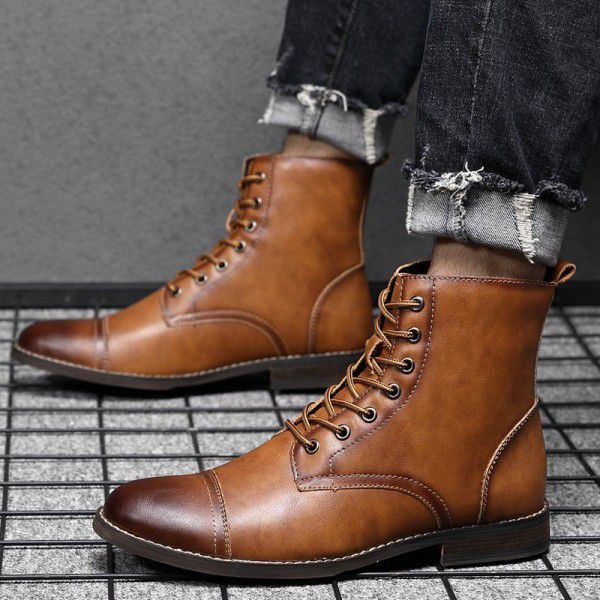 New autumn and winter plush Martin boots for men's...