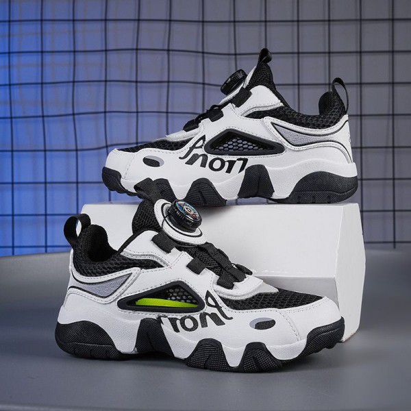 Boys' Shoes New Summer Mid size Children's Single Mesh Shoes Hollow out Children's Sports Shoes Breathable Boys' Frame Shoes 