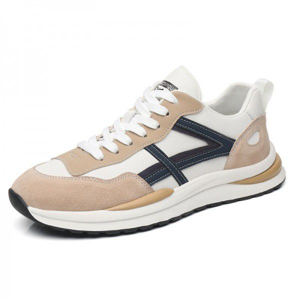 Men's shoes Spring new style shoes Men's casual retro leather Forrest Gump shoes Men's breathable versatile sports trendy shoes 