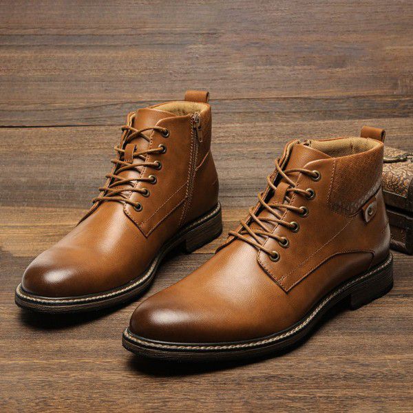 Oversized trendy work clothes with high top Martin boots for men 