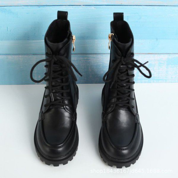 Girls' mid length boots, Huidong plush autumn and winter princess shoes, children's Martin boots, little girls' boots 
