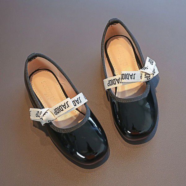 Girls' Soft Sole Leather Shoes Spring and Autumn Korean Fashion Little Girl Princess Shoes Children's Baby Flat Sole Single Shoes 