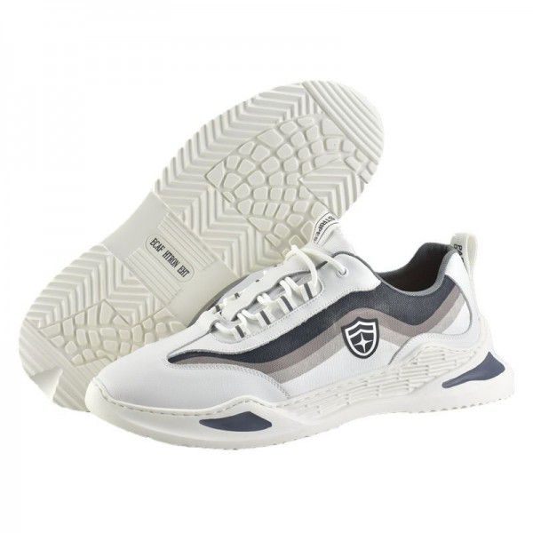 Genuine leather small white shoes, flat casual sports mesh, breathable 