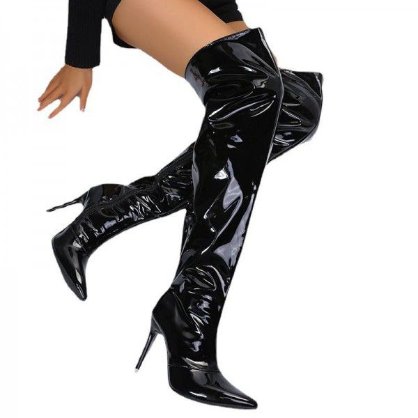 Women's new autumn knee length boots with European and American style casual stiletto heels 