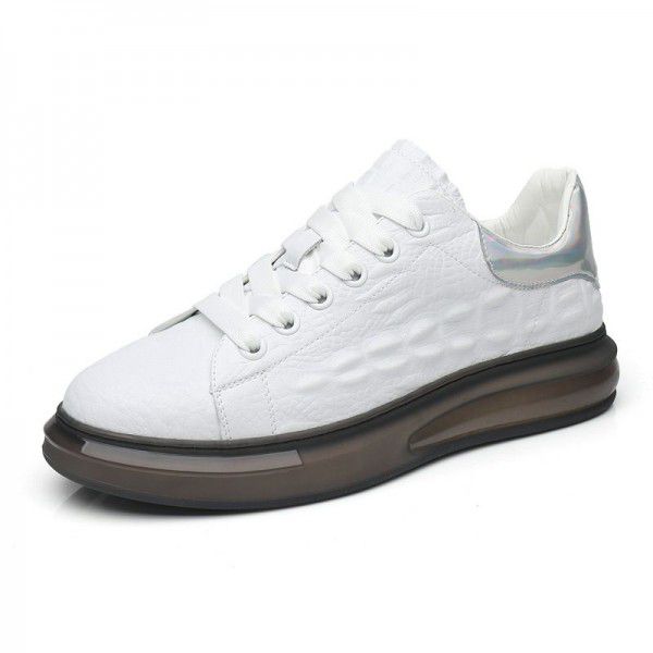 Tiktok Live Broadcast Men's Shoes Spring New McQueen Casual Leather Crocodile Outdoor Sneakers Men's Korean Small White Shoes 