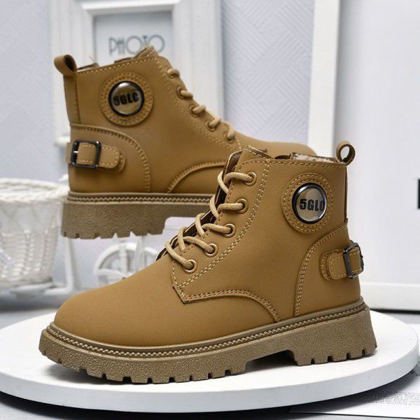 Children's Martin Boots Autumn New Boys' Vintage English Style Short Boots Girls' Fashion Boots Mid size Children's Shoes 