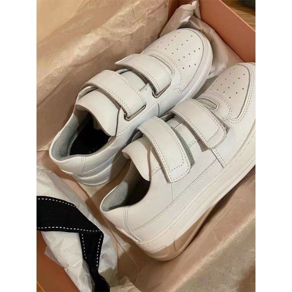Velcro Small White Shoes Women's Thick Sole Casual...