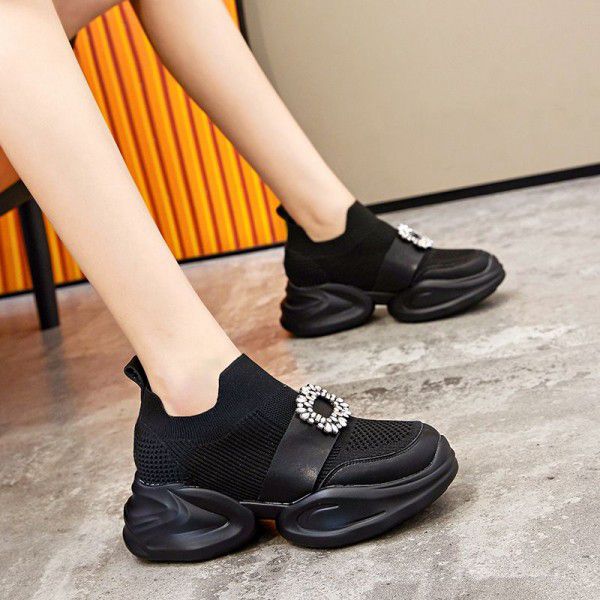 Women's Korean version low cut shallow square buckle casual shoes 