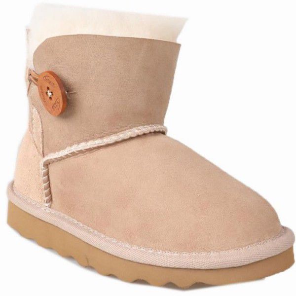 Children's snow boots, leather and fur integrated, parent-child pure sheepskin boots, thickened and warm wool for children and adults 