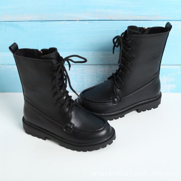 Girls' mid length boots, Huidong plush autumn and ...