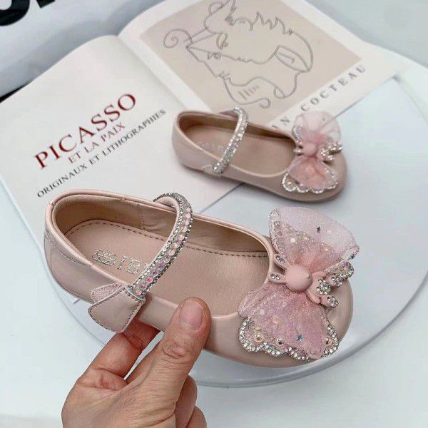 Spring Girls' Leather Shoes Soft Sole Comfortable Flat Shoes Cartoon Princess Shoes Casual Shoe Trend 