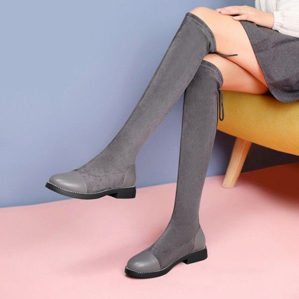 Autumn and Winter New Spring Boots Girls' Boots Girls' Over Knee Long Boots Girls' High Barrel Boots Middle Size Children's Princess Boots 