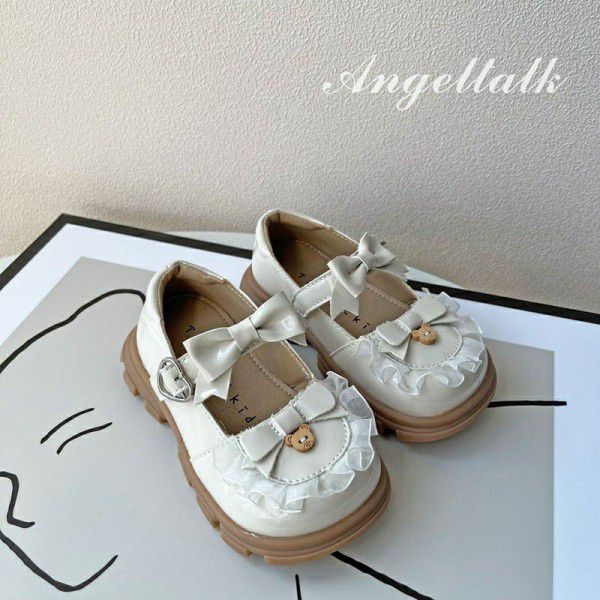 Children's Princess Shoes, Women's Treasure Shoes, Spring and Autumn Lace Shoes, Thick Sole Lolita Shoes, Girls' Little Leather Shoes 