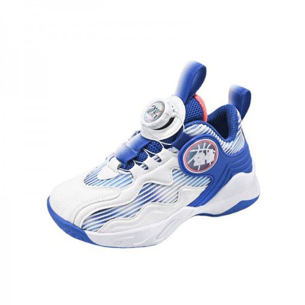 Boys' shoes Magic buckle basketball shoes Sports shoes Big boys' soft sole shoes 