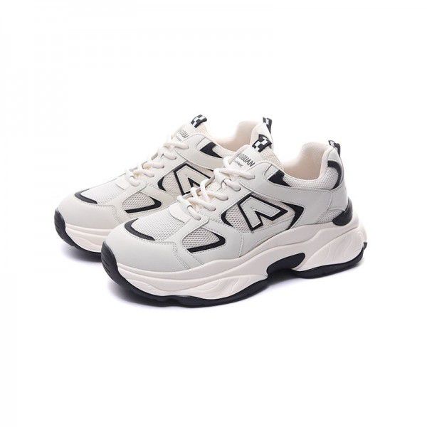 Seasonal New Versatile Couple Breathable Thick Sole Women's Shoes Sports Shoes Casual Elevated Shoes 