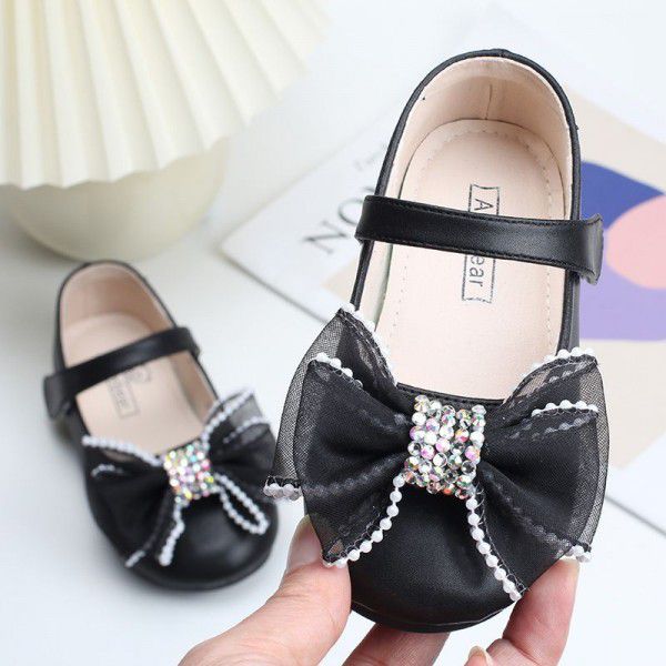 Girls' Princess Shoes New Spring and Autumn Seasons Fashionable Baby Children's Leather Shoes Versatile Soft Sole Single Shoe Performance Shoes 
