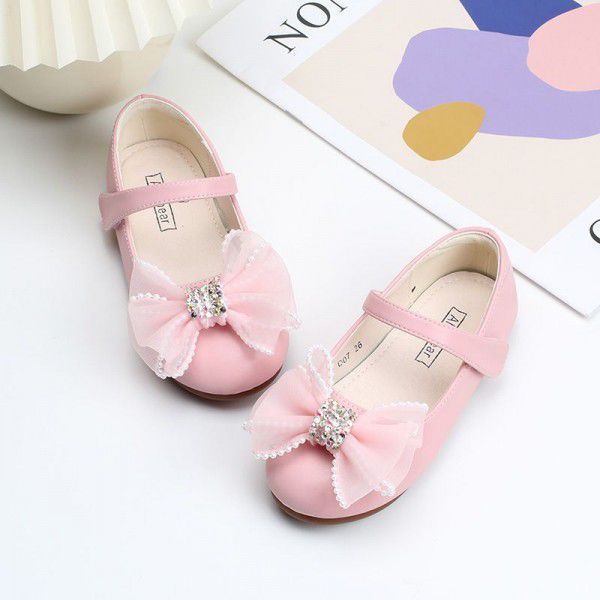 Girls' Princess Shoes New Spring and Autumn Seasons Fashionable Baby Children's Leather Shoes Versatile Soft Sole Single Shoe Performance Shoes 