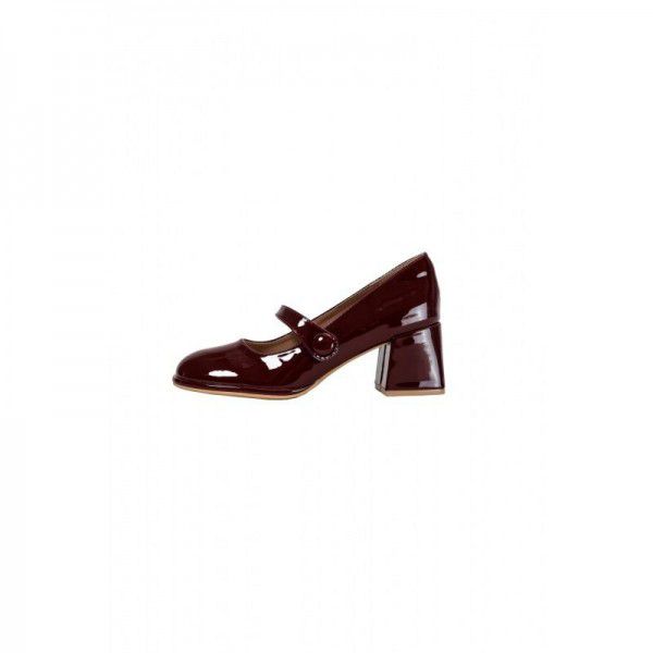 Early Spring New French Round Toe Hepburn Small Leather Shoes Vintage Red Mary Jane Shoes Women's Lacquer Leather High Heels Thick Heels 