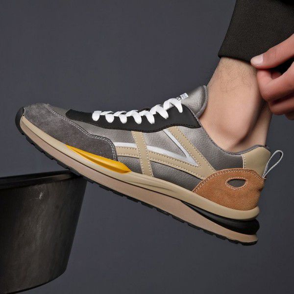Men's shoes Spring new style shoes Men's casual retro leather Forrest Gump shoes Men's breathable versatile sports trendy shoes 