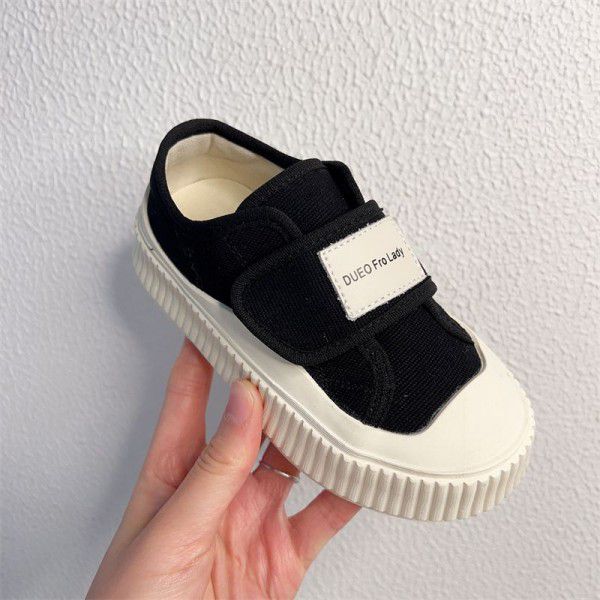 Girls' Shoes Canvas Shoes Children's Spring New Velcro Boys' Cricket Shoes 