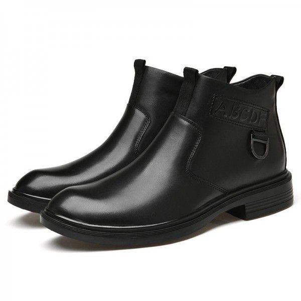 Martin Boots Men's Fashion British Style Chelsea Men's Boots Mid Top Autumn Breathable Low Top Casual Leather Shoes 