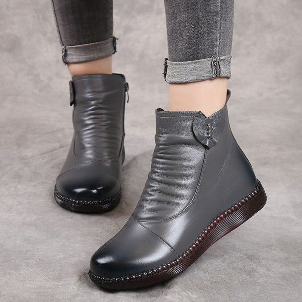 Cotton shoes, genuine leather women's shoes, winte...