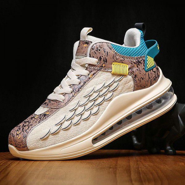 New men's casual spring and autumn running shoes, sports shoes, fish scale men's breathable shoes 